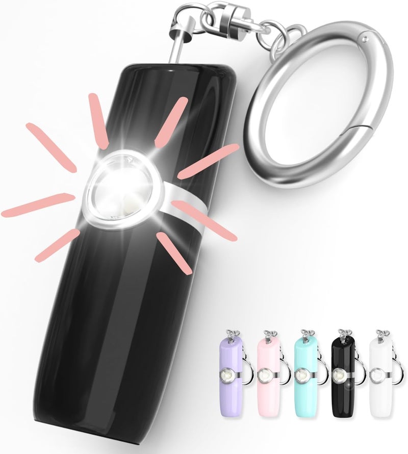 Security Man Personal Safety Alarm for Women | Self Defense Keychain (Loudest 130dB Siren and SOS Strobe Light) Everyday Security Personal Alarm Protection Device (Black) - Image 1